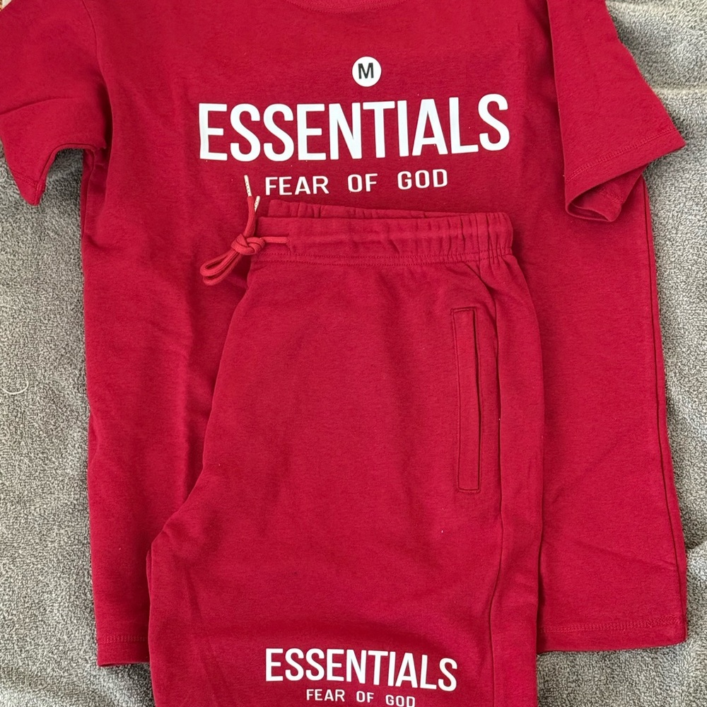 Fear of God Essentials Red Short Set